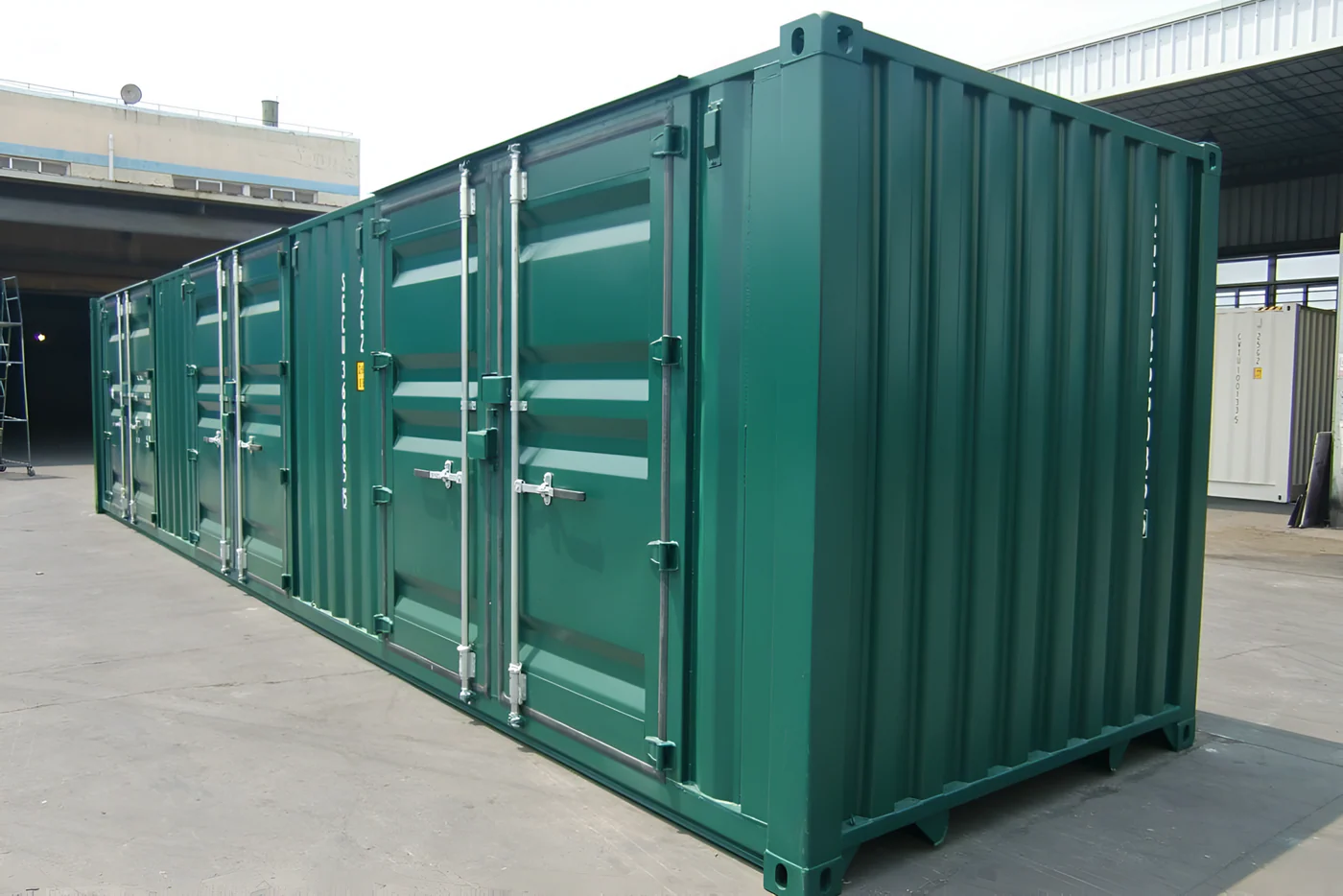 Contenedor de almacen de 40 pies y 6 puertas