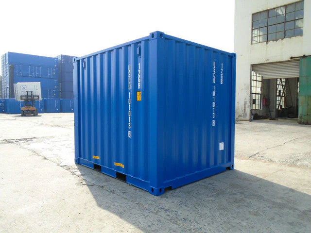 Nuevo contenedor de envío verde/azul de 10′